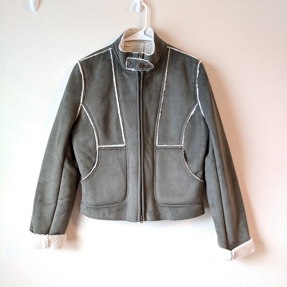 Bebe Faux Suede Zipper Jacket Medium - Picture 8 of 10